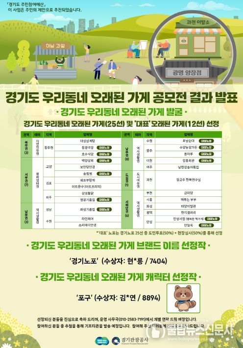 기도 우리동네 오래된 가게 공모전 결과 발표_웹포스터