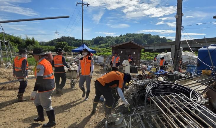나주소방서, 의용소방대 담양 호우 피해 지역 복구에 구슬땀