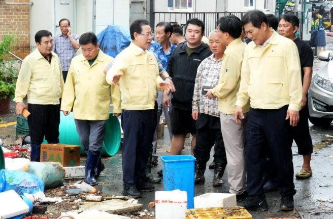 함평 침수 피해 현장점검, 대책회의
