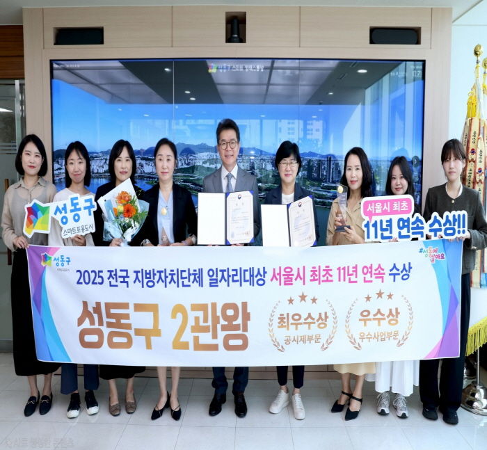 성동구가 ‘전국 지방자치단체 일자리대상’에서 서울시 최초로 11년 연속으로 수상했다.