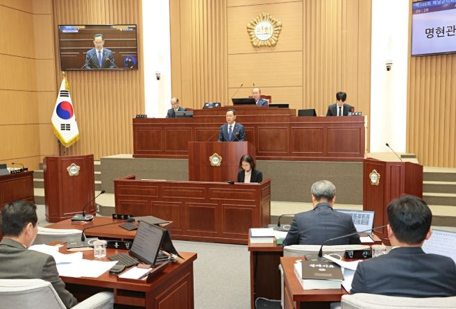 명현관 군수 군의회 시정연설