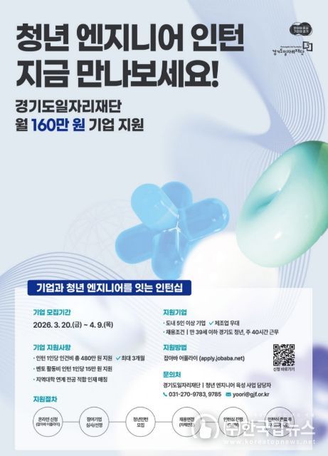 「청년 엔지니어 육성사업」 지역 청년 채용연계형 인턴십 참여기업모집 포스터